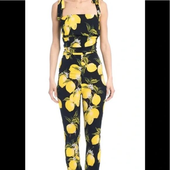 DOLCE&GABBANA LEMON PRINT CHARMEUSE JUMPSUIT IT44 - Picture 1 of 6